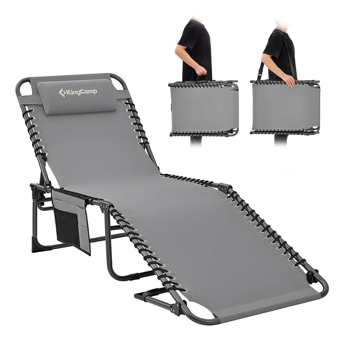 KingCamp Oversized Katlanır Kamp Şezlongu — görsel 3