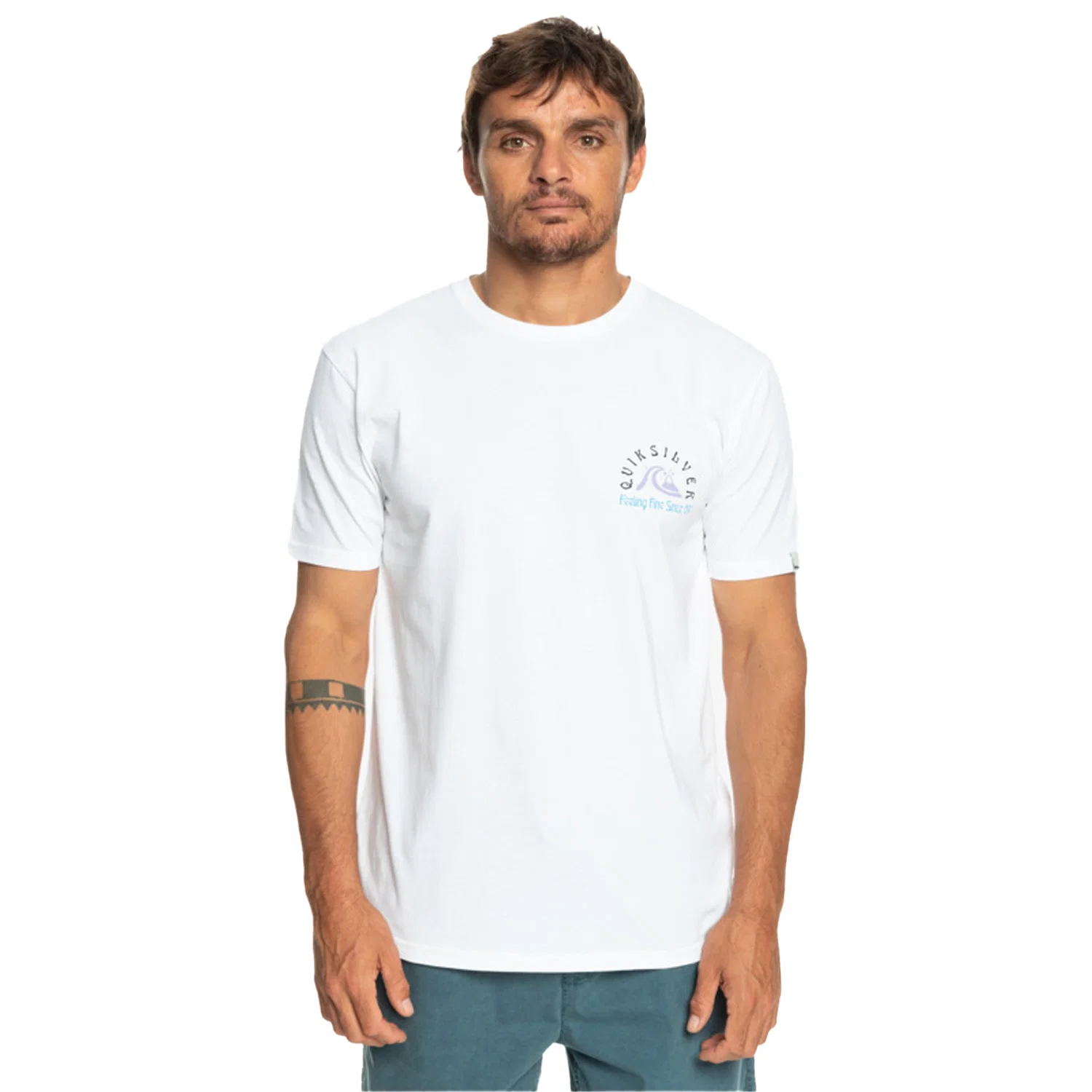 Quiksilver Originalbarrel Erkek Beyaz Tişört
