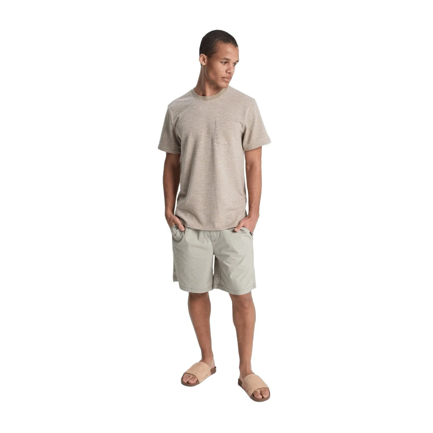 Quiksilver Lopaz Çizgili Cepli Erkek Tişört — görsel 3