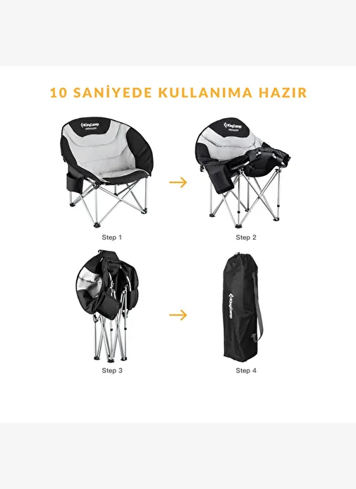 King Camp Cherry Ultra Konforlu Katlanır Kamp Sandalyesi — görsel 2