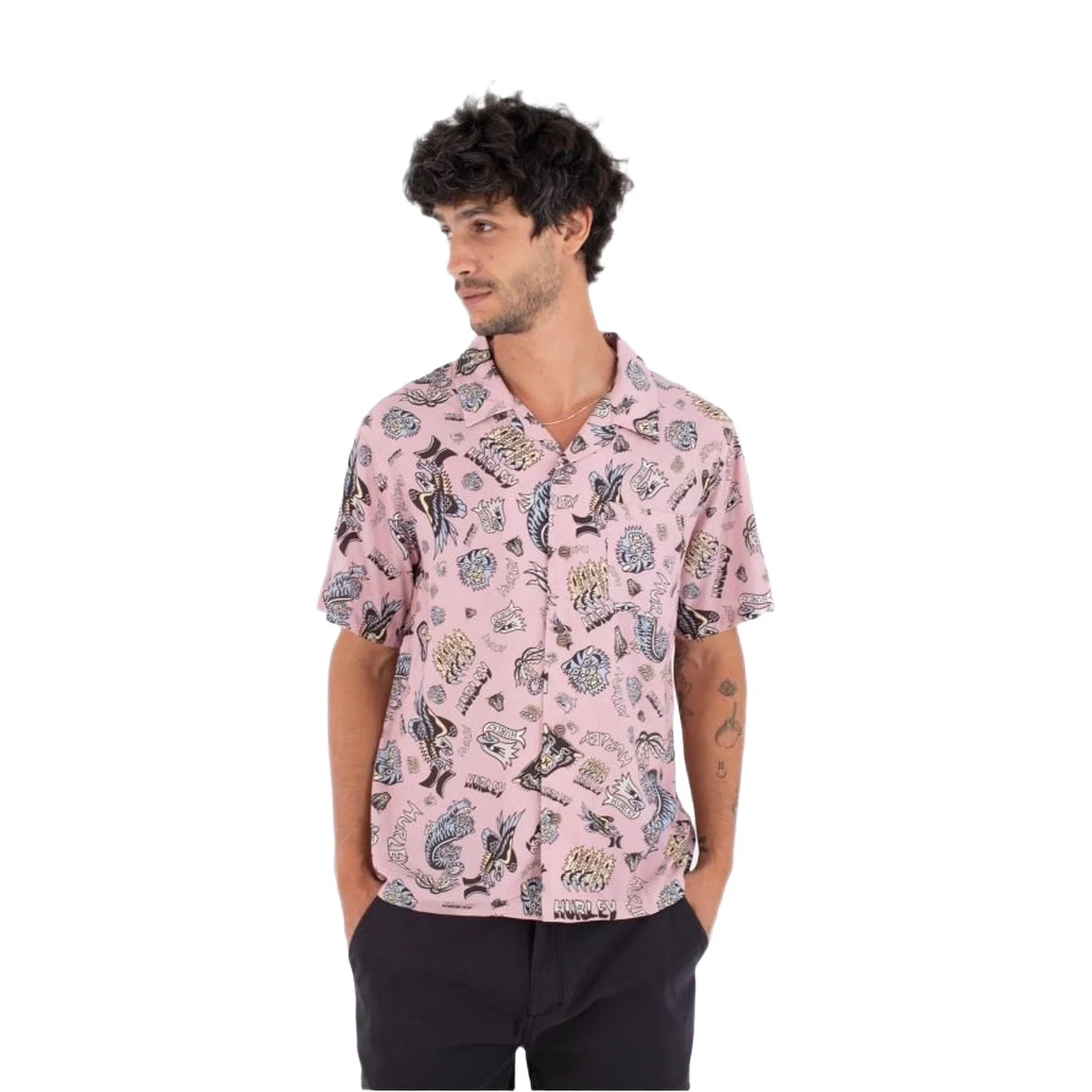 Hurley Woven Etam Erkek Pembe Tişört — görsel 2