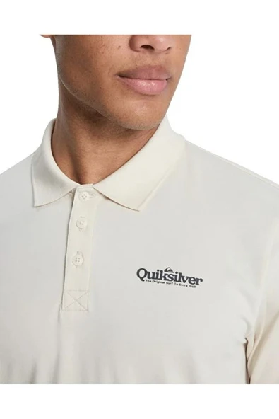 Quiksilver Erkek Beyaz Polo Streç Tişört — görsel 2