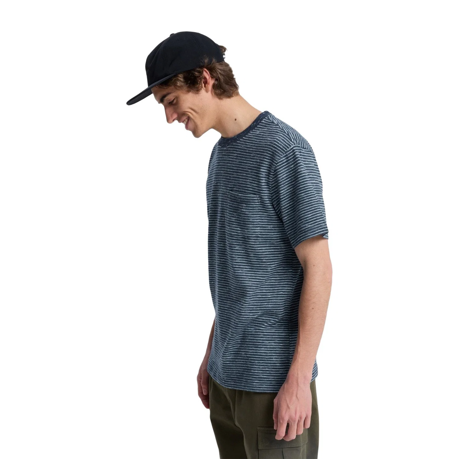 Quiksilver Lopaz Çizgili Cep Detaylı Erkek Tişört