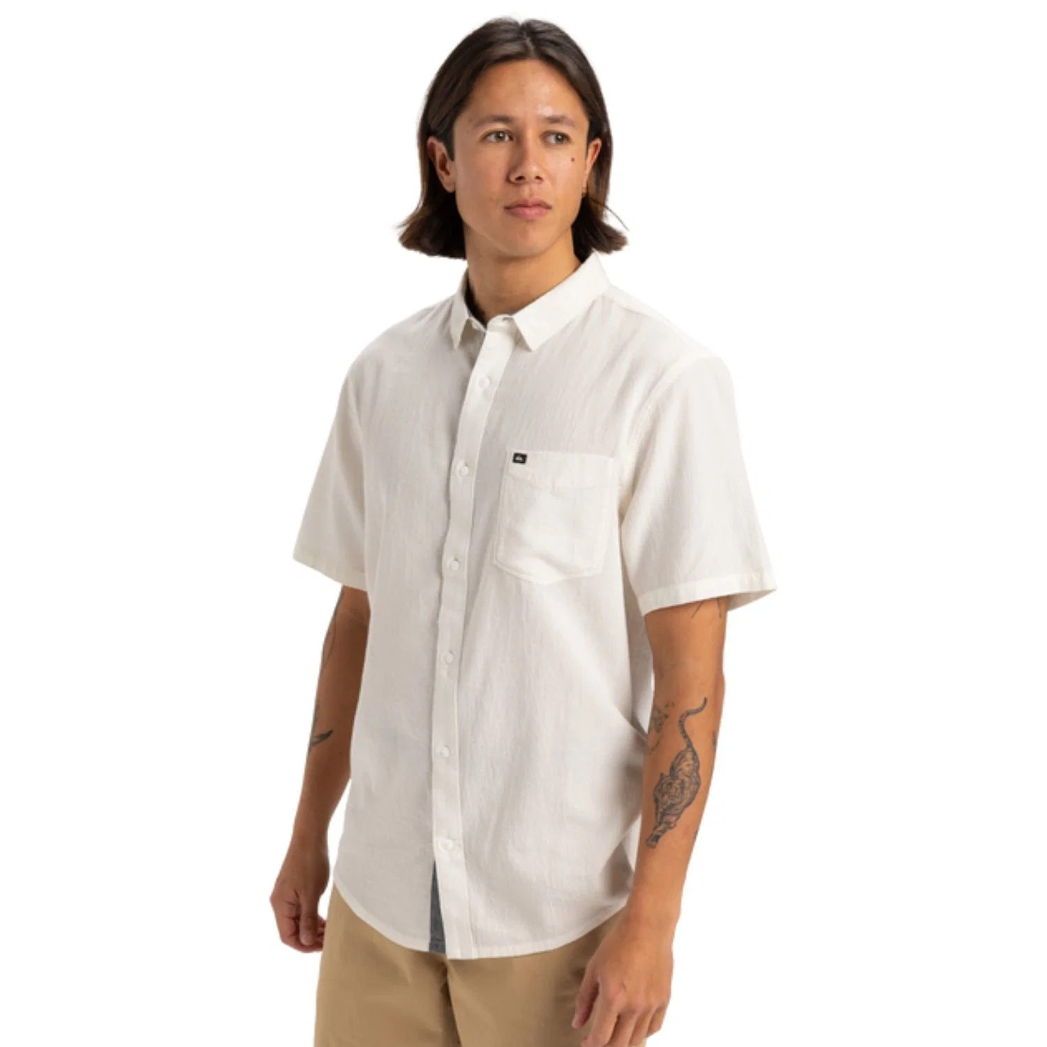 Quiksilver Time Box Erkek Beyaz Kısa Kollu Gömlek — görsel 4