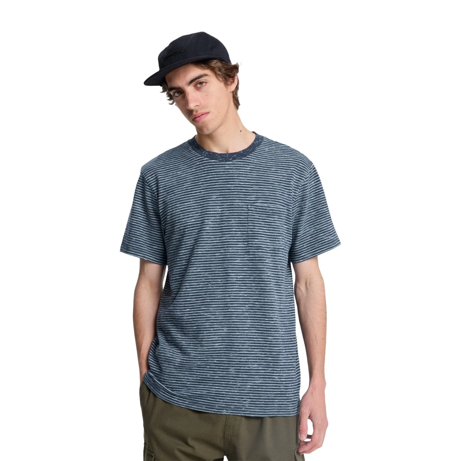 Quiksilver Lopaz Çizgili Cep Detaylı Erkek Tişört — görsel 3