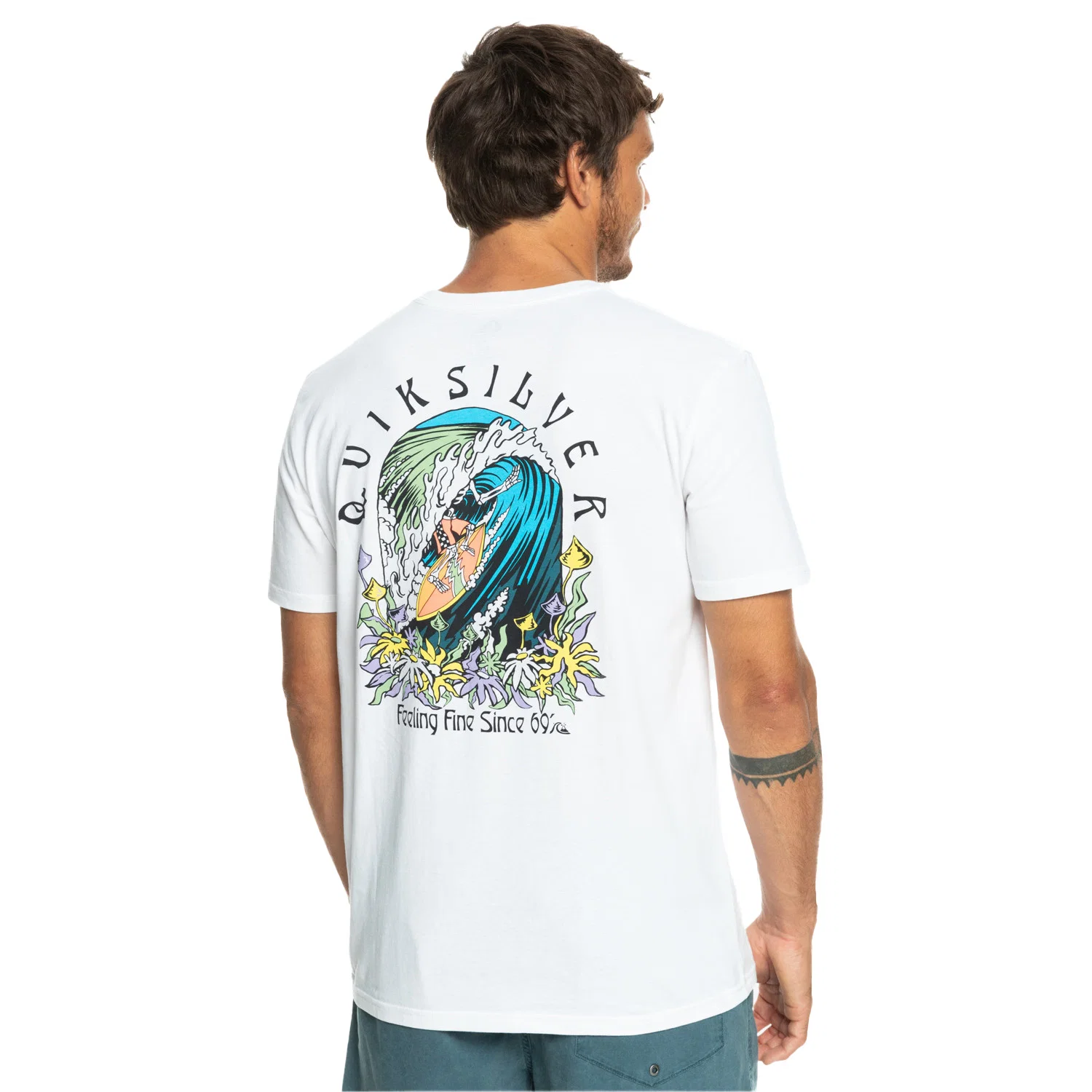 Quiksilver Originalbarrel Erkek Beyaz Tişört — görsel 2